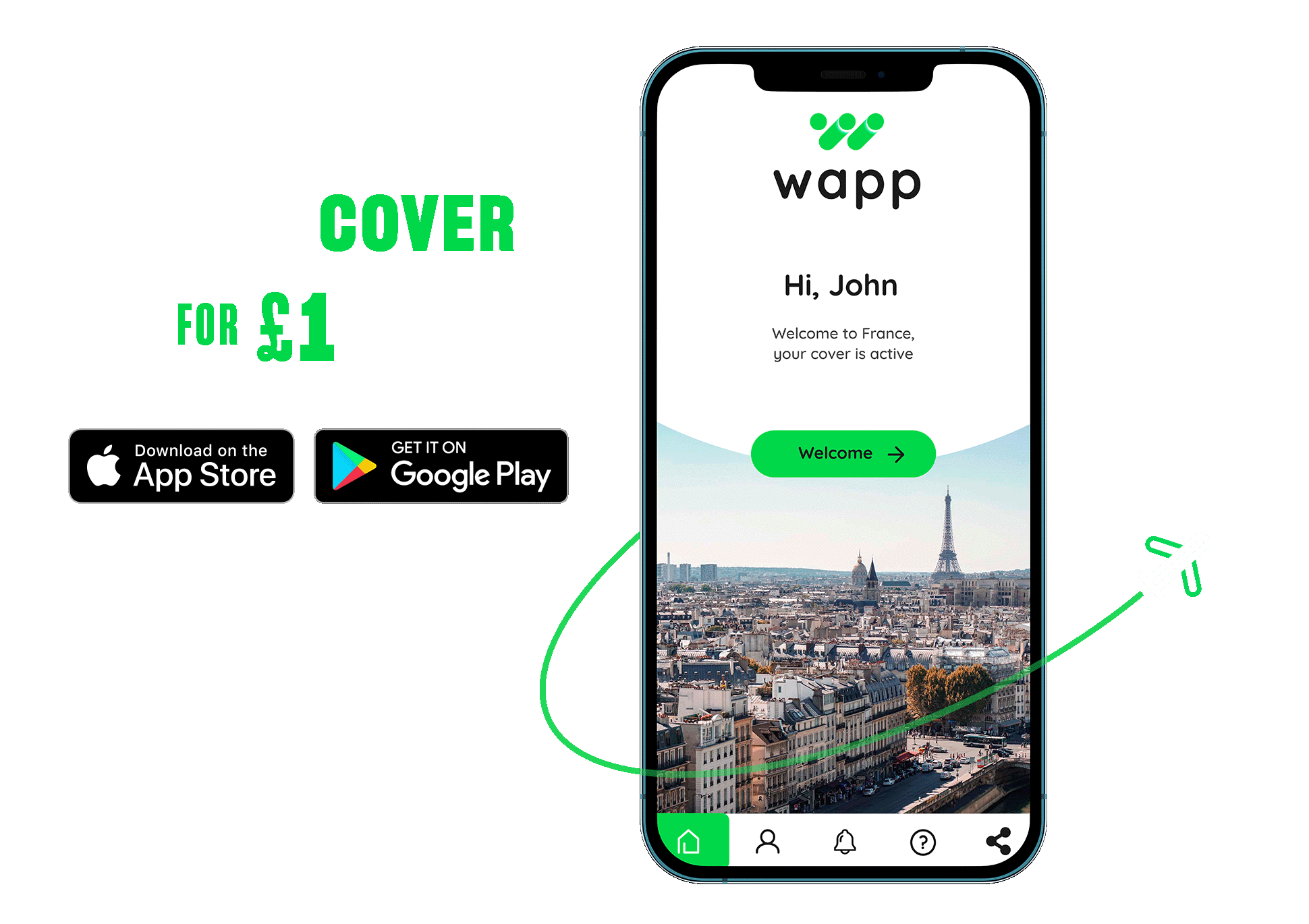 On-trip travel cover for £1 a day
