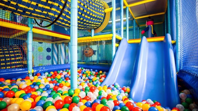 Indoor childrens playground with ball pit