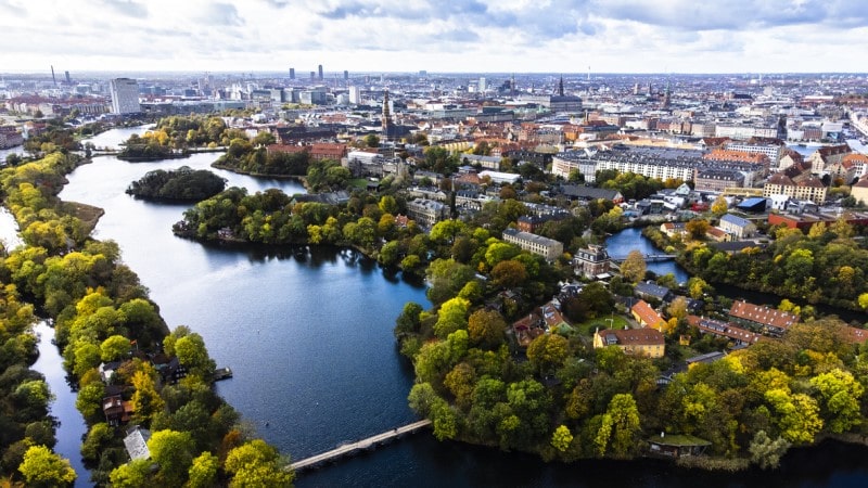 Cityscape view of Christianshavn in Copenhagen