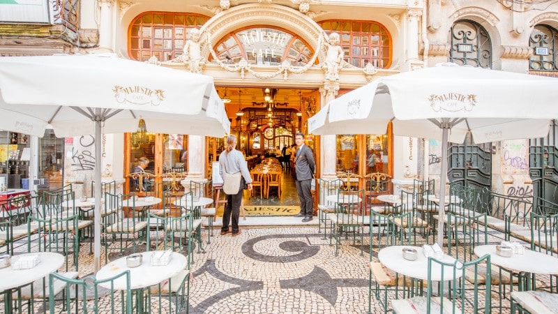 Entrance of the famous Majestic Cafe in Porto