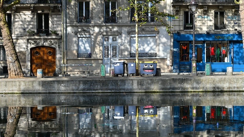 Street art, along the St Martin's canal in Paris
