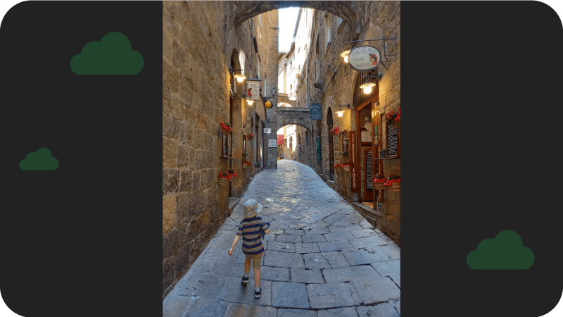 Narrow car-free streets of Volterra