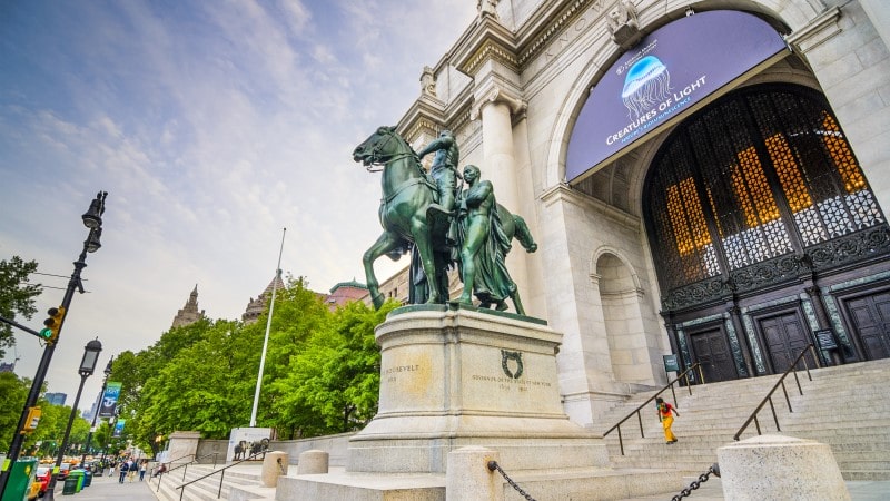 The equestrian statue of Theodore Roosevelt at the American Museum of Natural History in Manhattan