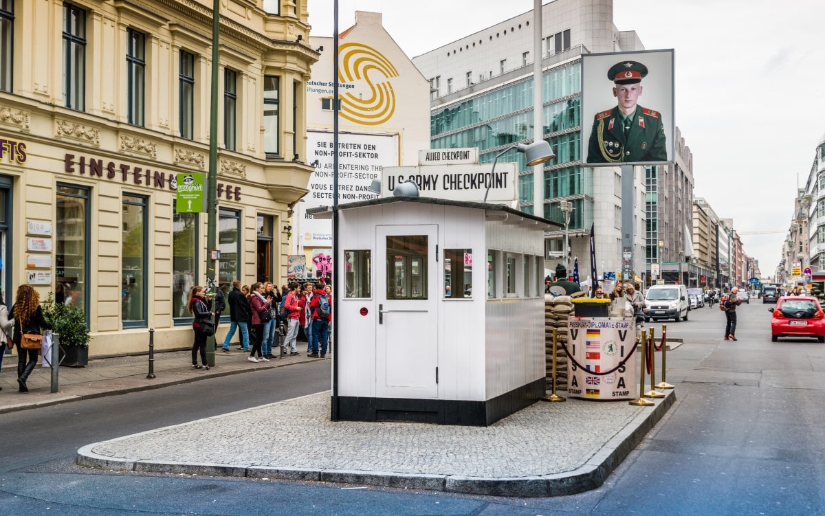 The old border control house called Checkpoint Charlie in Berlin
