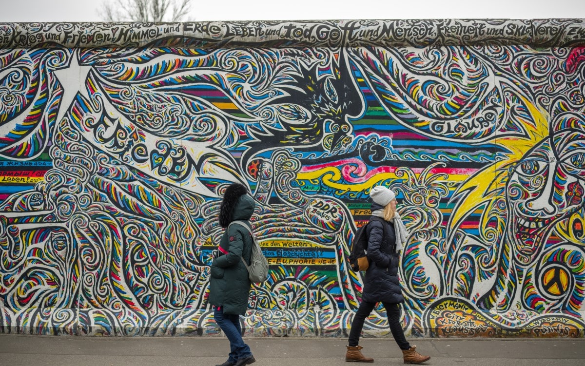 Fragment of East Side Gallery in Berlin, Germany