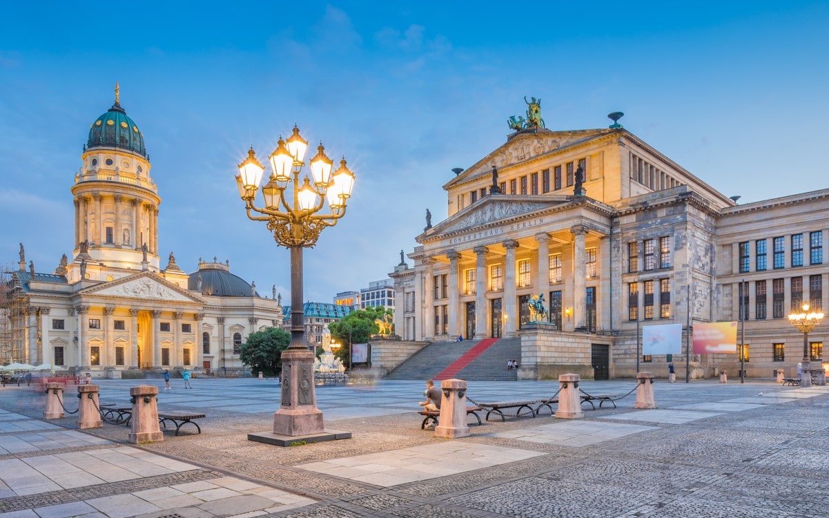 Sunset on Gendarmenmarkt Square in Berlin