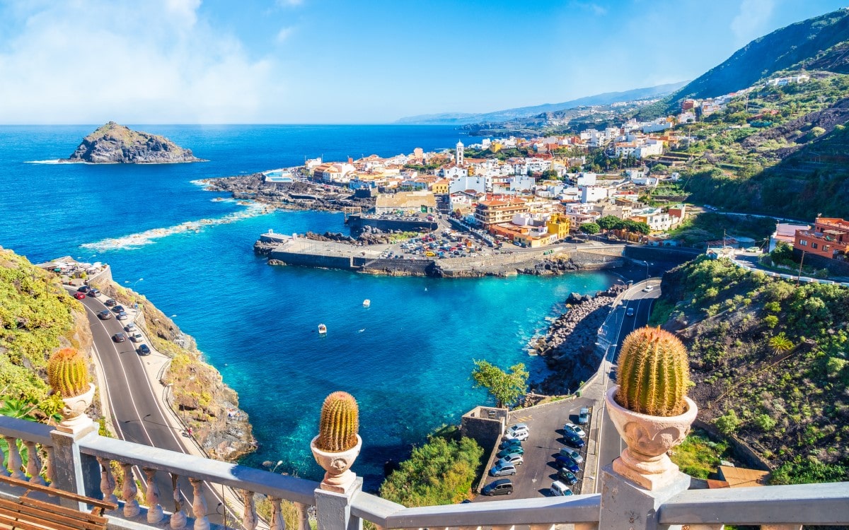 Wide angle view of Garachico in Tenerife