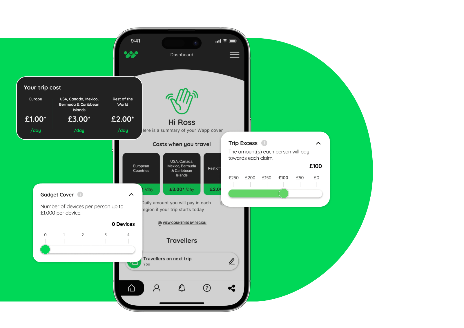 App dashboard features for Wapp